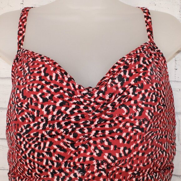 Swim Solutions Red Baby Spice Underwire Tummy-Control Swim Dress Size 26W NWT - Picture 3 of 7